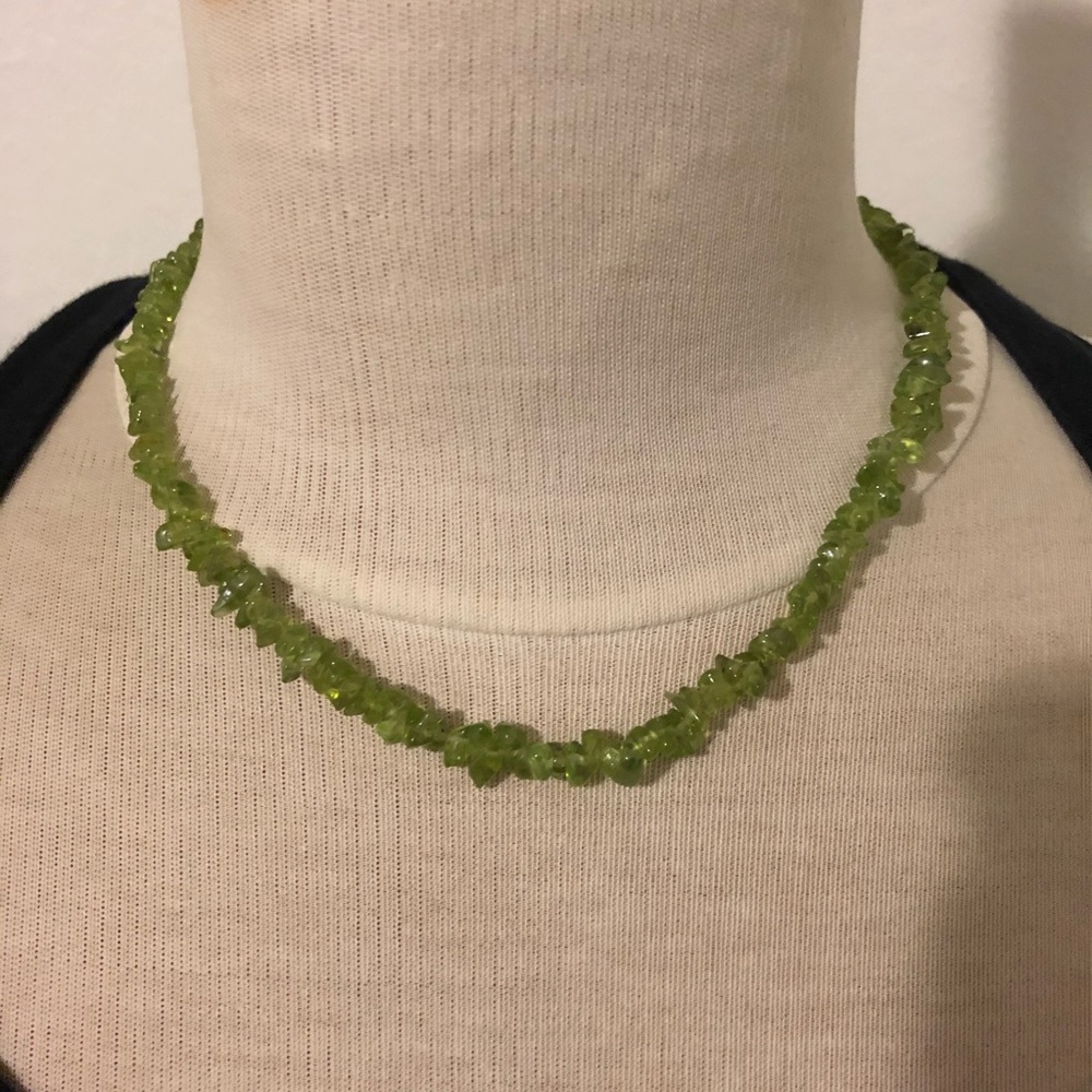 Peridot chip necklace